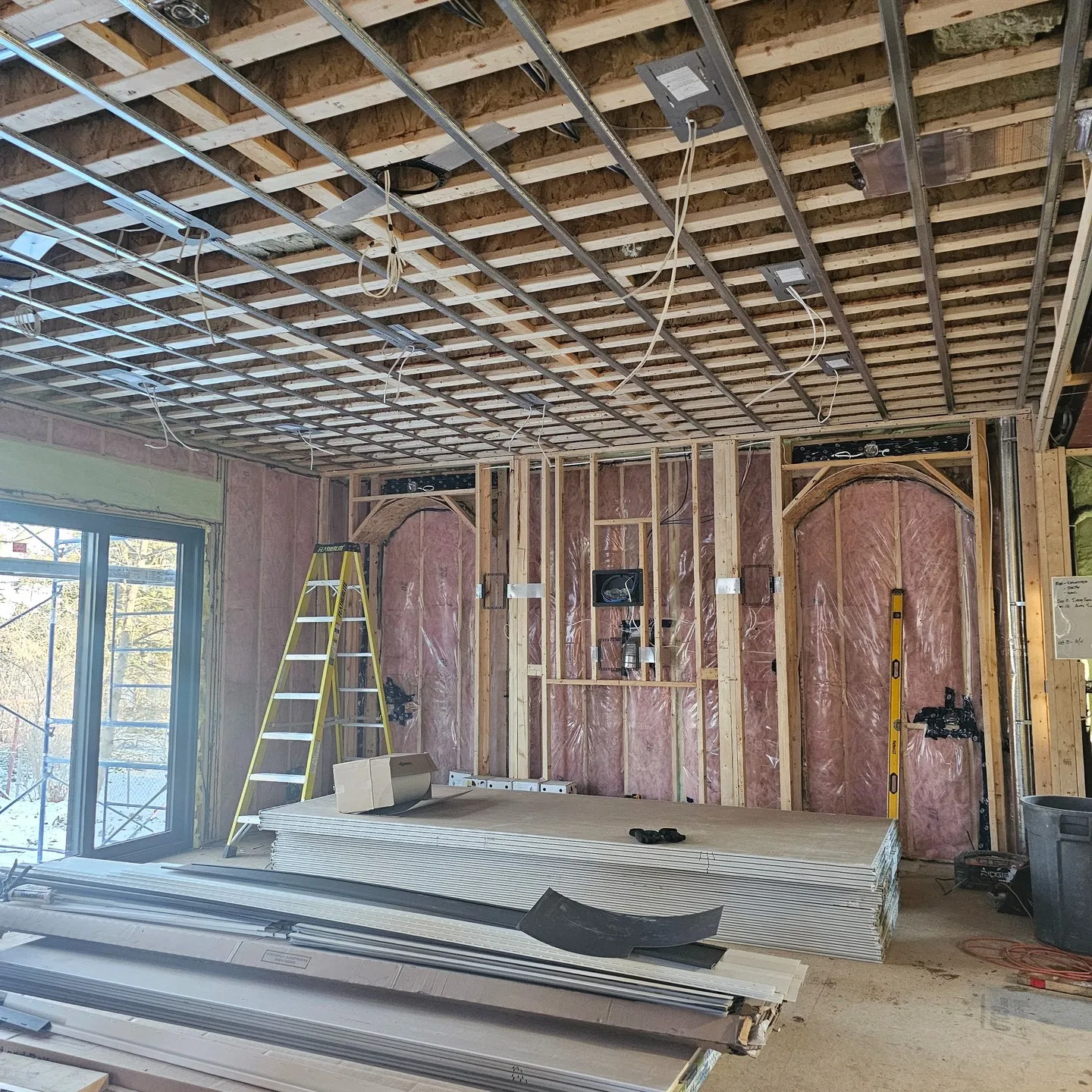 Main floor addition framing in Waterloo by Caliber Contracting
